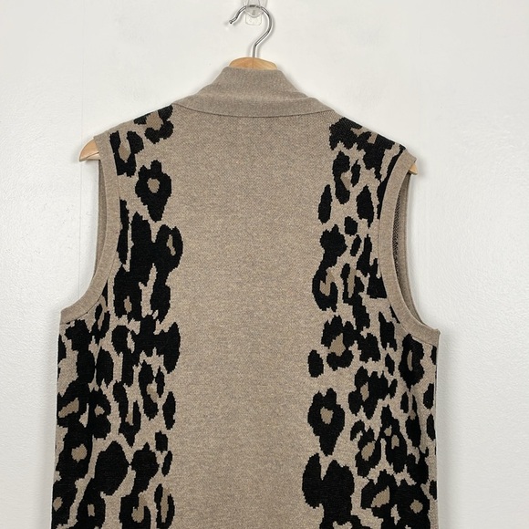 Lane Bryant Cotton Blend Leopard Print Sleeveless Open Cardigan women 14/16 - Picture 7 of 9